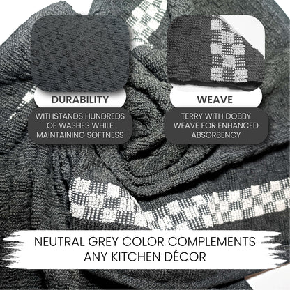 Fuller Earth -Kitchen Tea Towels 100% Cotton -Terry tea towel Quick-Drying, Super Absorbent Lint-Free -Kitchen Towels, Hand Towels Dish Cloths (60x40cm, Set of 5)