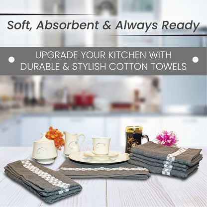 Fuller Earth -Kitchen Tea Towels 100% Cotton -Terry tea towel Quick-Drying, Super Absorbent Lint-Free -Kitchen Towels, Hand Towels Dish Cloths (60x40cm, Set of 5)