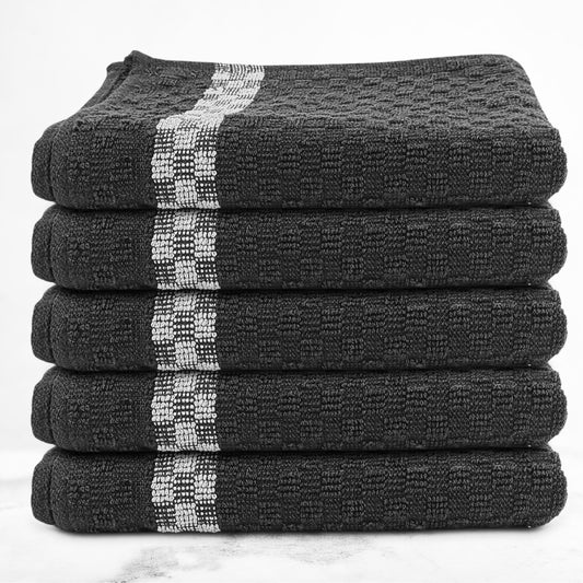 Fuller Earth -Kitchen Tea Towels 100% Cotton -Terry tea towel Quick-Drying, Super Absorbent Lint-Free -Kitchen Towels, Hand Towels Dish Cloths (60x40cm, Set of 5)